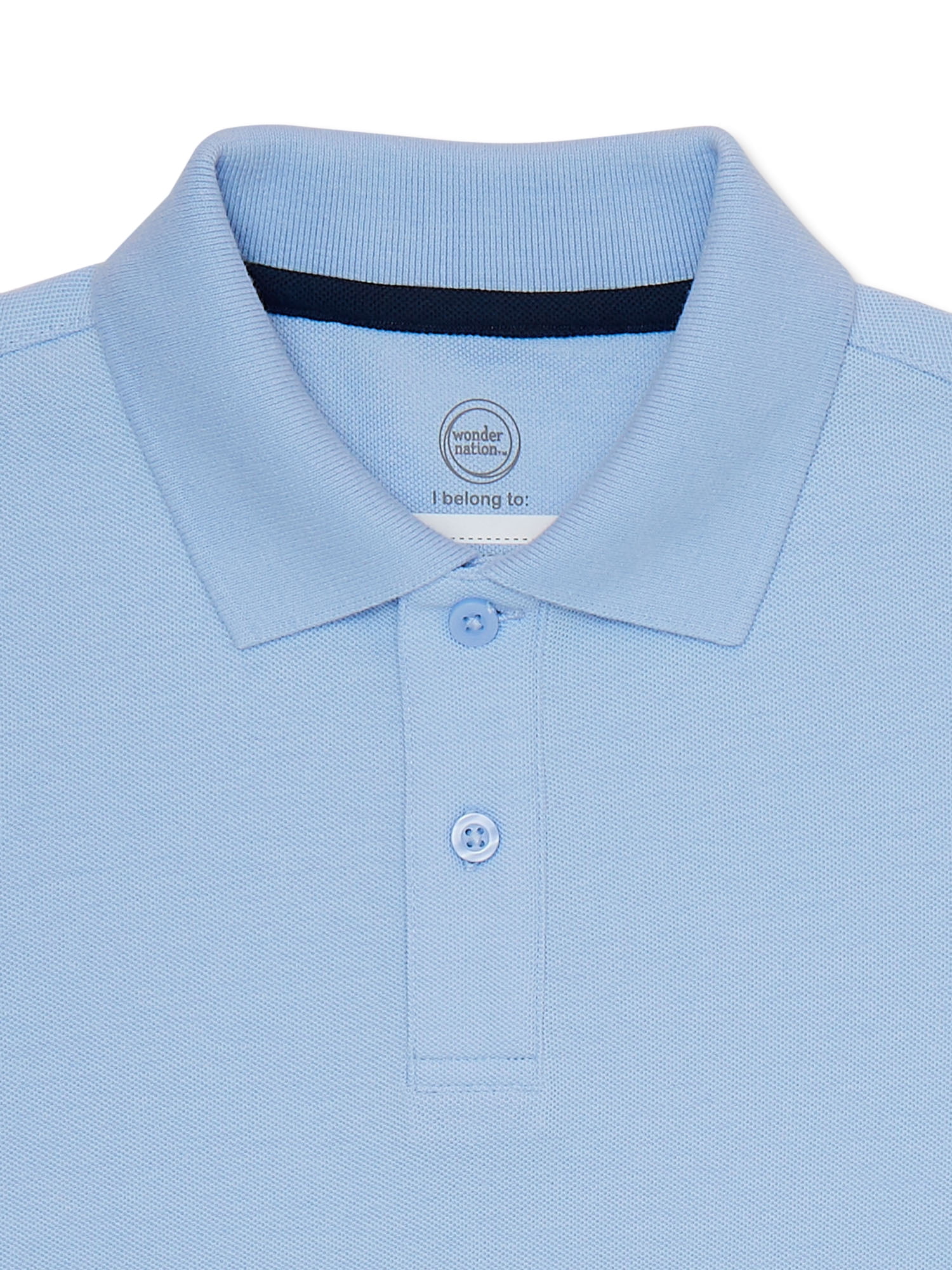 Wonder Nation Boys School Uniform Pique Polo Shirts with Short Sleeves, 4-Pack, Sizes 4-18