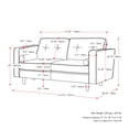 thumbnail image 2 of CorLiving Mulberry Fabric Upholstered Modern Indoor 2-Seater Loveseat with Tufted Back and 2 Bolster Cushions, Grey, 2 of 9