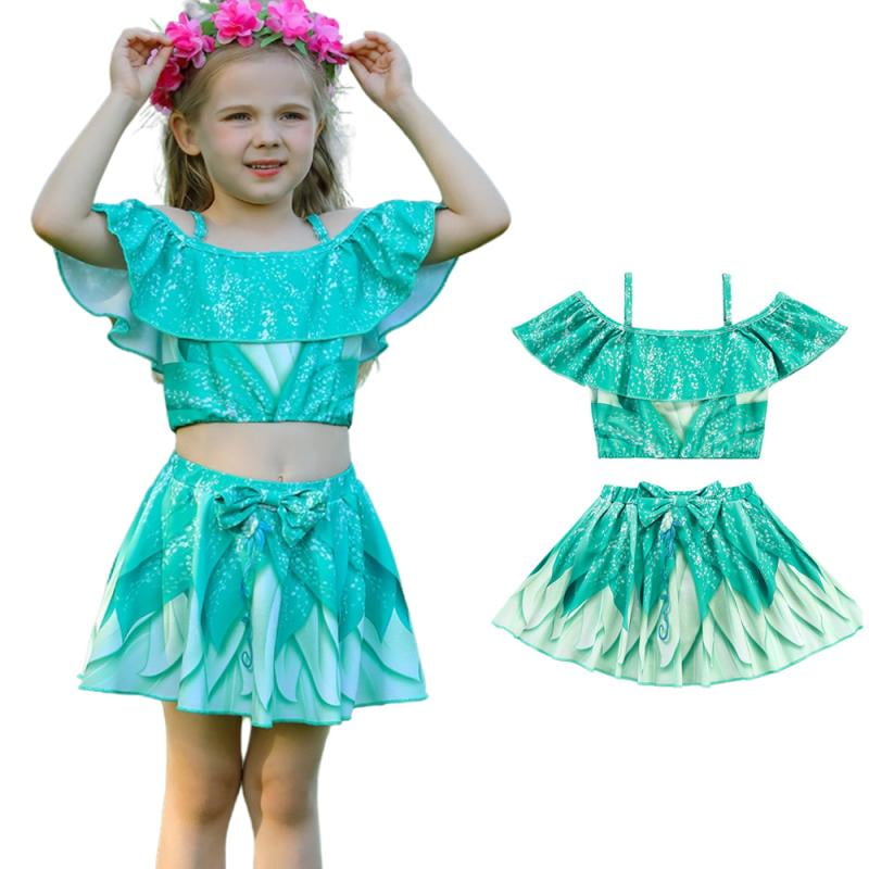 Toddler Girls 2 Pieces Tiana Swimsuit Princess Cosplay Bikini Set