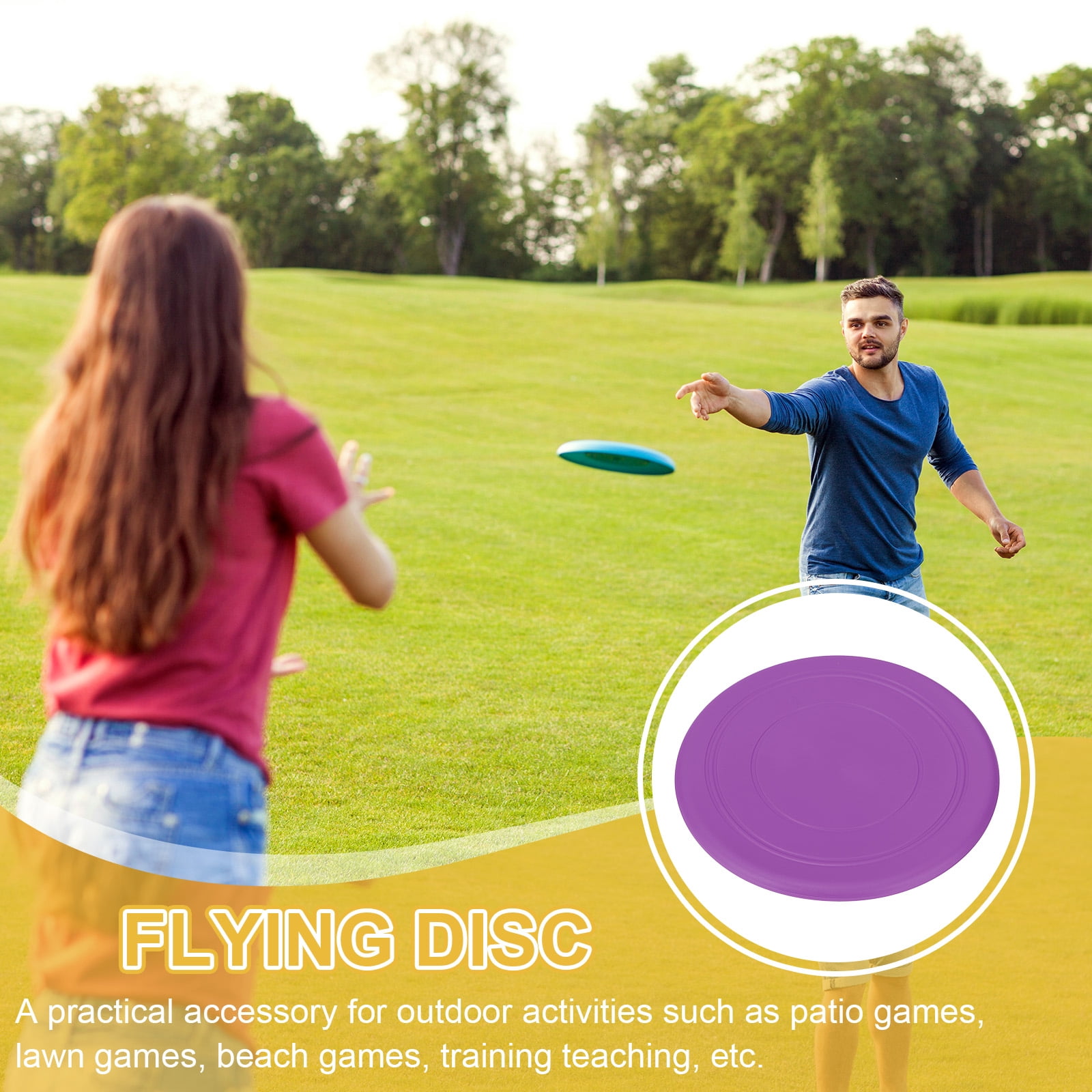 Uxcell Flying Disc, Soft Silicone Colorful Flying Disk Flyer for Outdoor Sports Training Playing Lawn Game Purple