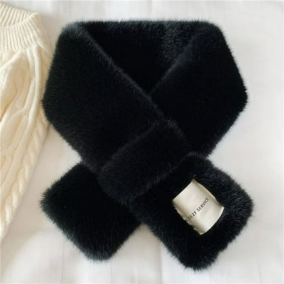 Unisex Through Faux Fake Artificial Fur Long Soft Warm Winter Scarf