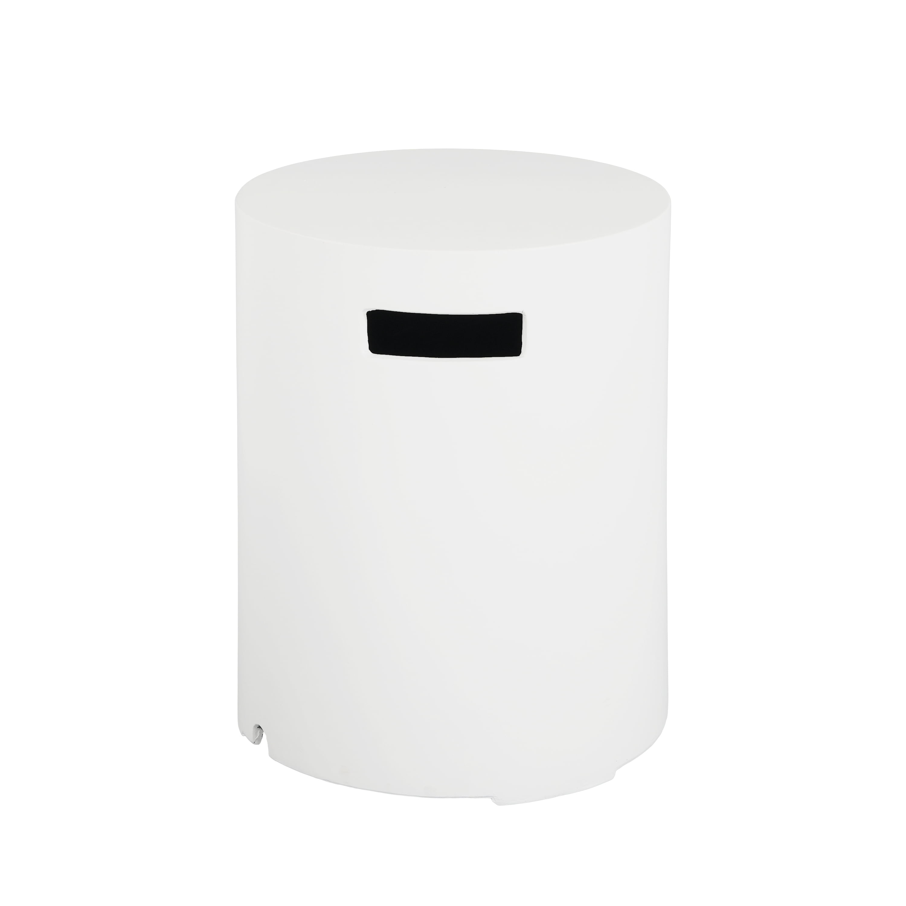 Mintazer 16" MGO Tank Holder Side Table Modern Lightweight Concrete Propane Tank Cover Table for Outdoor Patio, White