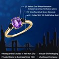thumbnail image 2 of Gem Stone King 10K Yellow Gold Purple Amethyst and Black Onyx 3-Stone Ring for Women | 1.40 Cttw | Oval Checkerboard 8X6MM | Gemstone February Birthstone | Size 7, 2 of 6