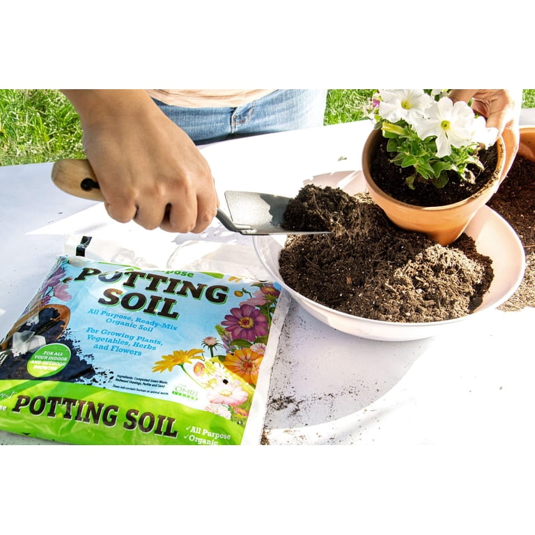 Organic Potting Soil Mix - All Purpose Ready-to-Use Garden Soil for Indoor-Outdoor Plants, Vegetables, Herbs & Flowers - Enriched with Nutrients, Eco-
