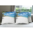 thumbnail image 6 of Ambesonne Beach Throw Pillow Cover 4 Pack, Tropical Island Seashore, 16", Blue White Green, 6 of 7
