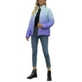 thumbnail image 3 of Genuiskids Women Gradient Color Packable Crop Down Jacket Winter Warm Lightweight Zipper Quilted Padded Puffer Jacket Outerwear, 3 of 9
