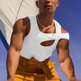 thumbnail image 2 of Mens Tank Top Beach Fashion Hollow Out T ShirtsOff-the-shoulder Bottoming Shirt Vest, 2 of 8
