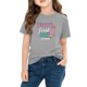 thumbnail image 2 of Blusas y camisas de manga corta con cuello redondo para niños y niñas, camisetas gráficas de manga corta, blusas con estampados bonitos para la temporada escolar., 2 of 9
