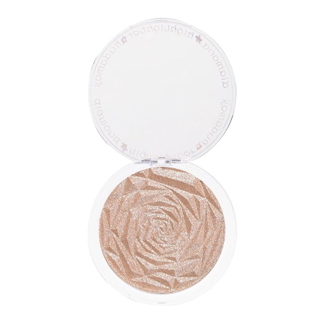 Fiudx Illuminating Lights, Caja de Brillo Rosa, Polvos Faciales Suaves y Radiantes, Brillo de Ojos Duradero, para Usar En Mejillas, Nariz y Clavícula, Maquillaje de Fiesta para Mujer, Fórmula de Alto