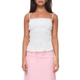 thumbnail image 2 of Yunliwuli Women's Ruched Cami Tops Sleeveless Spaghetti Strap Frill Camisole Summer Tank Tops, 2 of 10