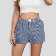 thumbnail image 2 of snilers Womens Boxer Shorts Summer Casual Plaid Short Pants Elastic Waist Sweatpants Beach Vacation Trendy Trousers, 2 of 6