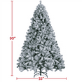 thumbnail image 3 of Alden Design 7.5FT Unlit Flocked Artificial Christmas Tree with Foldable Stand, Green, 3 of 7