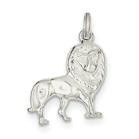 - Sterling Silver Solid Polished Open back Sparkle-Cut Lion Charm - 2.5 Grams