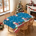 thumbnail image 2 of Duangreer Merry Christmas Rectangle Tablecloth, Cartoon Snowman Retro Plaid Print Washable Table Cover for Party Family Picnic Decors, 60 x 84 Inch, 2 of 6