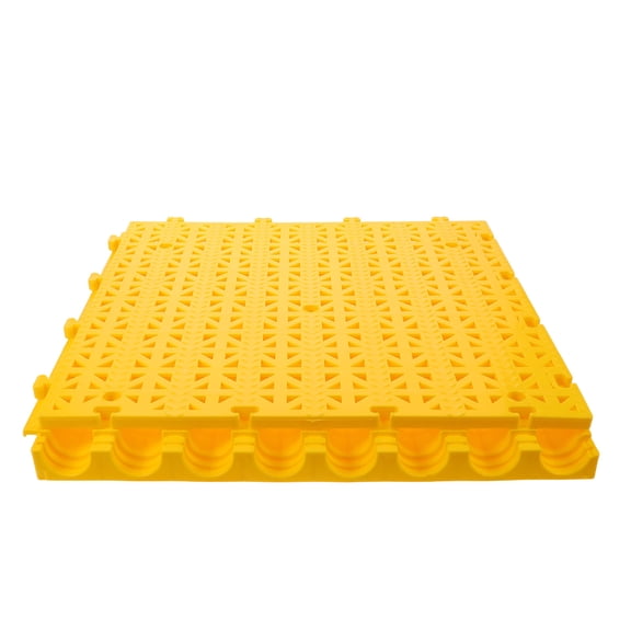 LOLIPPYY Heavy Duty Yellow Garage Floor Tiles with Plastic Grating and Drainage