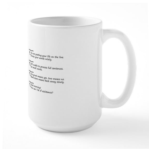 CafePress - Morning Coffee Level Ceramic Mug - 15 oz Ceramic Large White Novelty Mug