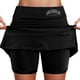 thumbnail image 1 of Falda culotte de talle medio para mujer: cintura elástica, bolsillos laterales, diseño fluido en capas, falda estampada informal para el verano., 1 of 5
