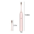 thumbnail image 4 of ZFYXGS Travel Electric Toothbrush for Adults with Case, 4 Brush Heads and 5 Modes, Pink Ultrasonic Electric Toothbrush, IPX7 Waterpoorf, 4 of 6