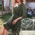 thumbnail image 4 of Vestido De Manga Acampanada, Cintura Elástica, Suave, Lavable, Con Cuello En V, Encaje, Poliéster, Para Mujer, Para Compras, Citas ANGGREK Otros, 4 of 6