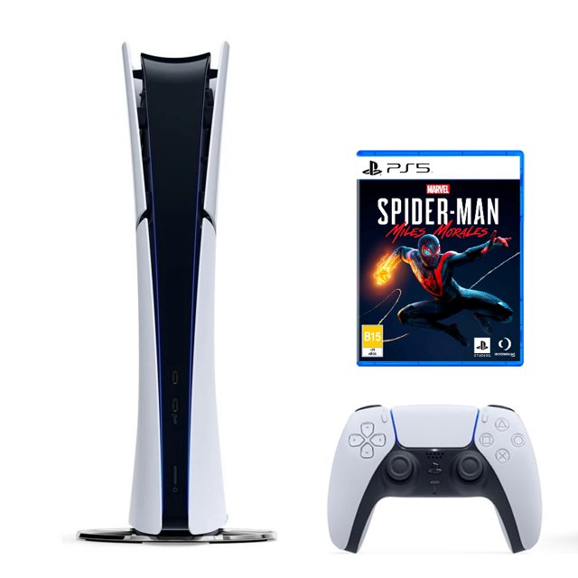 Consola de Videojuegos PlayStation 5 Slim Digital de 1TB, con Marvel's Spider-Man: Miles Morales; Sony Blanco