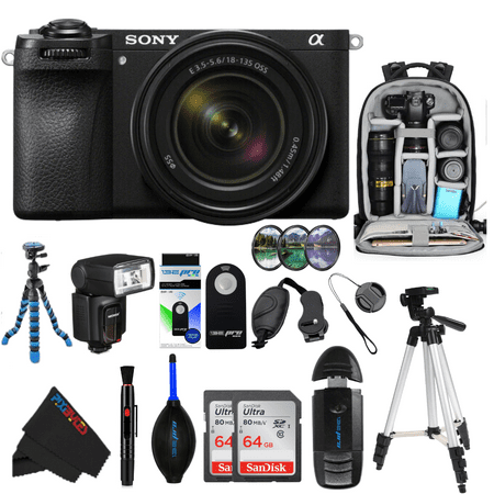 Sony A6700 Mirrorless Camera with 18-135mm Lens - PixiBytes Pro Bundle