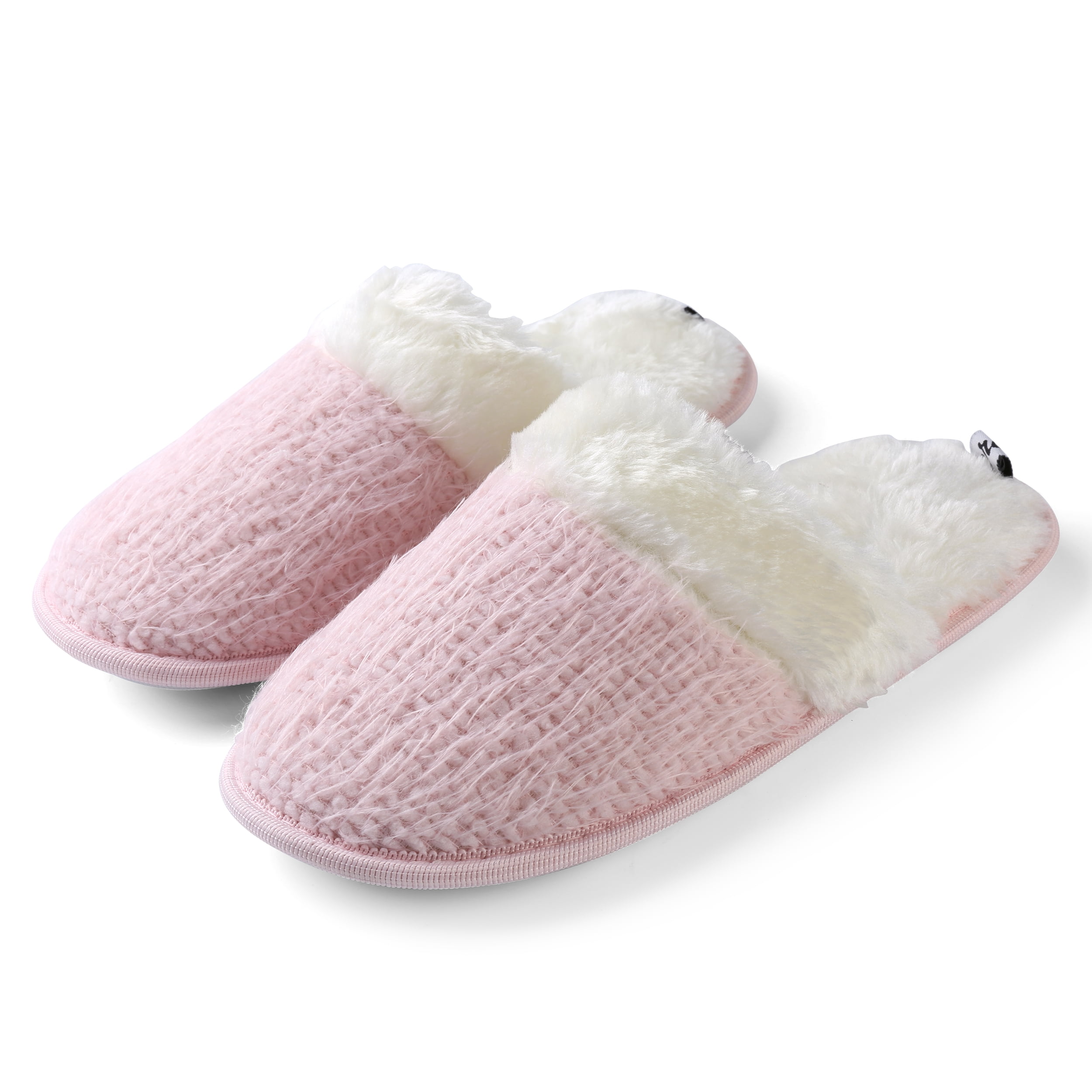 Women’s Sunrise Woven Plush Slippers – Warm Memory Foam Footbed with Non-Slip Rubber Sole for Indoor/Outdoor & Spa Use