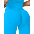 thumbnail image 6 of IDOPIP Workout Sets for Women Seamless Scunch Butt Lifting Impact Leggings Longline Strappy Halter Sports Bra Top 2 Piece Gym Active Outfits, 6 of 7