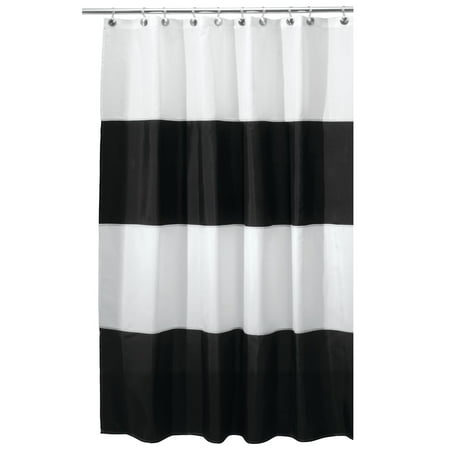 Interdesign Zeno Fabric Shower Curtain Long 72 X 84 Black White Interdesign Zeno Fabric Shower Curtain Long 72 X 84 Black White Com