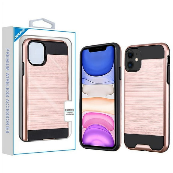 Apple iPhone 11 Phone Case Premium Slim Protective Durable Shockproof Armor Brushed Texture Hybrid Dual Layer Rubber Rugged Soft Shell, Thin TPU Cover ROSE GOLD Case for Apple iPhone 11 /6.1"