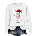 thumbnail image 3 of YOIAVAIOY Chandail de Noël pour Femmes Surdimensionné avec Verre de Vin Graphique en Molleton Manches Longues Col Rond chandail Mode Tendance, 3 of 4