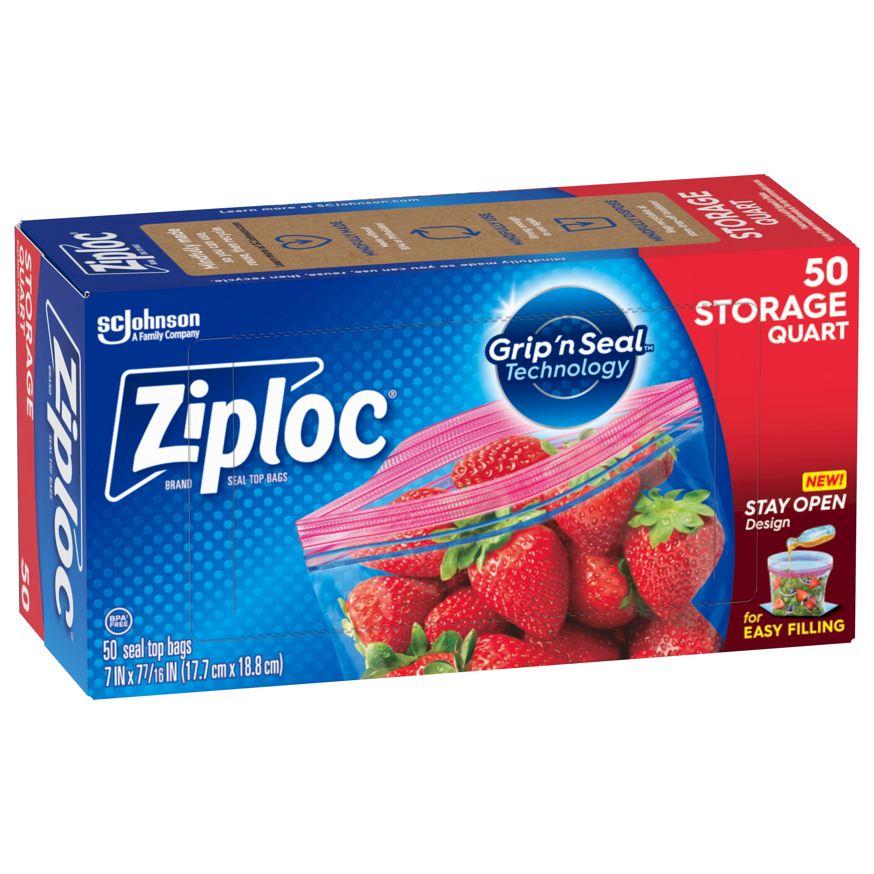 Ziploc Plastic Slider Storage Bags Quart 32Pieces 624759  The Home Depot