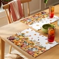 thumbnail image 4 of Pumpkin Placemats Set of 6 Autumn Flowers Rugby Vintage Country Maple Leaf Place Mats Indoor Wipeable Table Mats Washable Cloth Dining Table Placemats for Kitchen Holiday Party Home Decor 13x19 Inch, 4 of 9