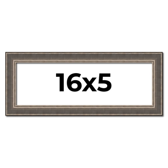 16x5 IN Frame Silver Real Wood Picture Frame Width 1.25 Inches | Interior Frame Depth 0.5 Inches |