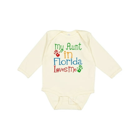 

Inktastic My Aunt in Florida Loves Me Gift Baby Boy or Baby Girl Long Sleeve Bodysuit