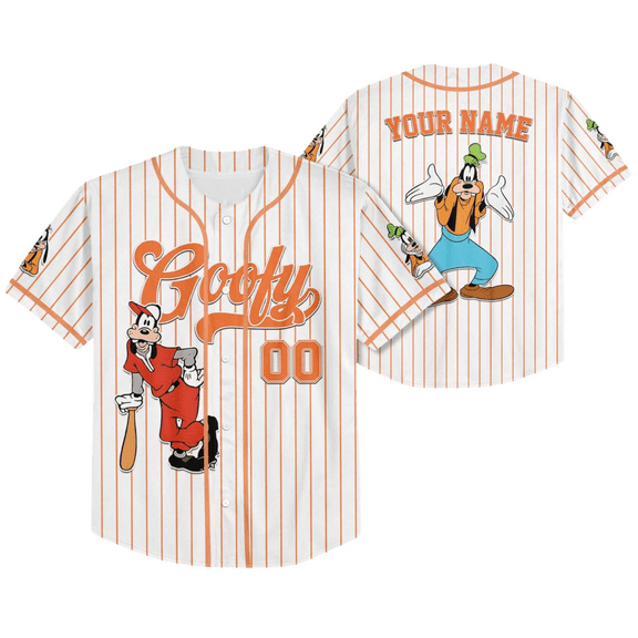 Custom Goofy Baseball Jersey, Custom Name Number Matching Disney Shirt for Adults Youth Kids