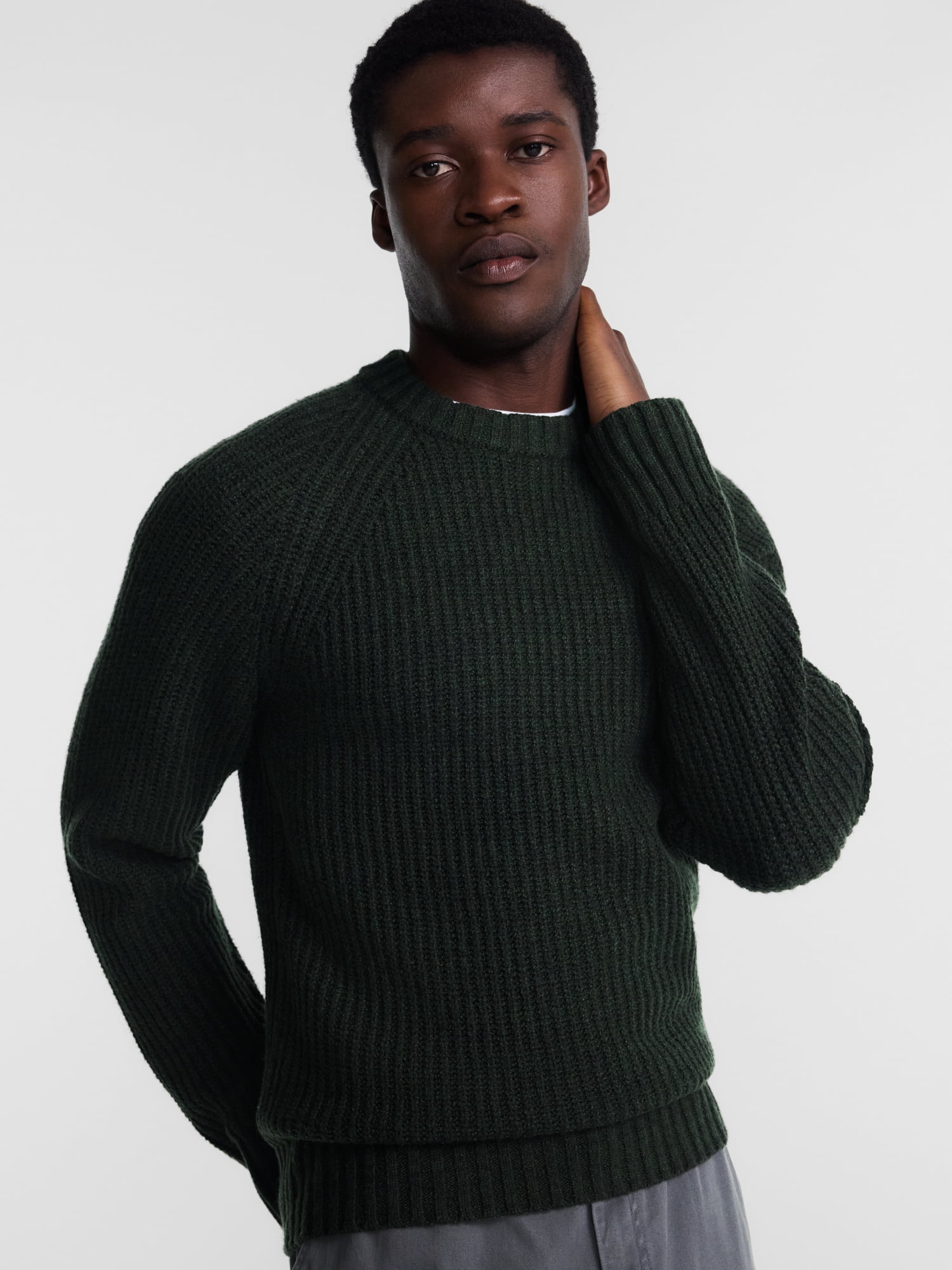 George Men's and Men's Big & Tall Shaker Stitch Crewneck Sweater, Midweight, Sizes XS-3XLT