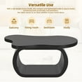 thumbnail image 6 of 39.3" Cloud-Shaped Coffee Table, Modern Irregular Coffee Table with Curved Legs for Living Room, Black, 6 of 9