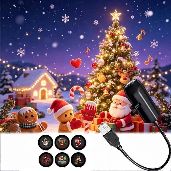 Plug and Play Star Projector Light, Galaxy Projector Night Light, Christmas Smart Holographic Star & Ocean 5D Projector, HD Star Projector for Bedroom Ceiling, USB Powered with 360° Neck(6pcs)