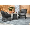 thumbnail image 1 of HOMETRENDS Corday Steel 3-Piece Outdoor Chat Set with Cushions, Black, 1 of 9