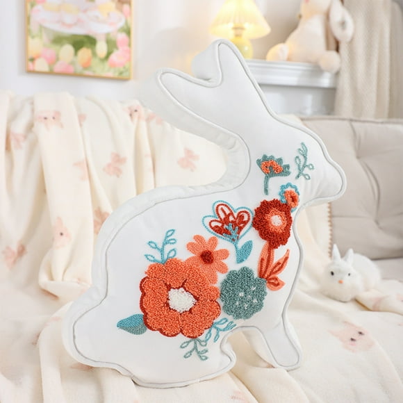 ABPWLY Easter Bunny Embroidered Pillow Home Decor Shaped Pillow Bunny with Core Gift Decoration Clearance Pillows Canada Days Firm Pillow Fluffy Pillows