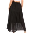 thumbnail image 2 of Sakkas Takara Maxi Broomstick Cascading Peasant Skirt with Elastic Waist - Black - One Size Regular, 2 of 5