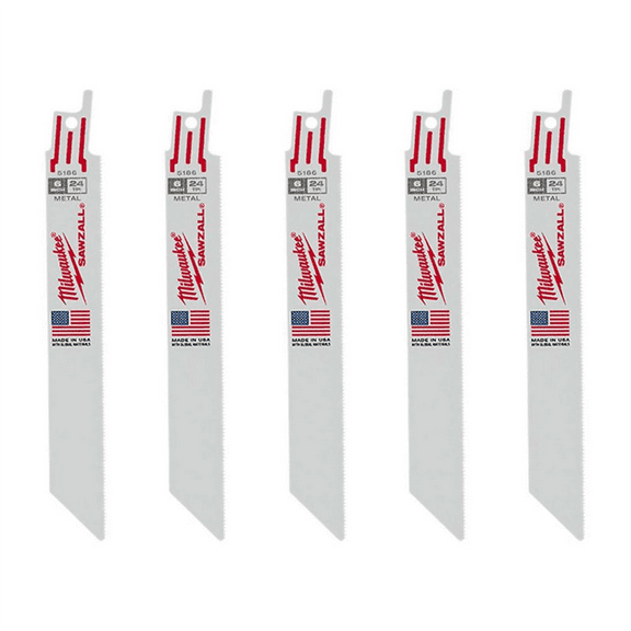 Milwaukee 48-00-5186 6" 24 TPI SAWZALL Blades (5 Pk)