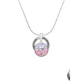 thumbnail image 2 of Delight Jewelry Silvertone Domed Multi Color LVT Silvertone Grandmother Ring Charm Necklace, 18", 2 of 4