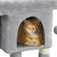 thumbnail image 5 of ZOPan Cat Tree with Extra Large Plush Perch, Soft Cat Condo & Sisal-Covered Scratching Posts for Large Cats, Kittens Cats, 23.5 Inches, Light Gray, 5 of 7