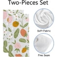 thumbnail image 2 of GZHJMY Fingertip Hand Towels, 2 Pack Pcs Strawberry and Flowers Leaves Absorbent Face Bath Towels for Bathroom Kitchen, 30"x15", 2 of 6