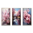 thumbnail image 2 of Designart "Cherry Blossom Asian beauty II" Asian Framed Wall Art Set Of 3 - Pink Asian Art Frame Canvas Set For Living Room Decor, 2 of 7