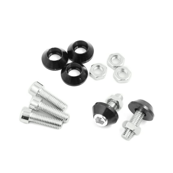 Unique Bargains Motorbike 6mm Thread Dia License Plate Frame Bolts Screws Decoration Black 5Pcs