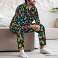 thumbnail image 7 of Haiem Colorful Pineapple Pattern Men’s Long-sleeve Sleepwear,Sleepwear Set,2-piece Loungewear Set,Soft PJs Comfy Nightwear with Pockets-Medium, 7 of 7