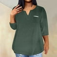 thumbnail image 2 of BangWanChi Long Sleeve Shirts for Women Plus Size Tops for Women Summer Sexy V-Neck Blouse Casual Loose Long Sleeve Blouse, 2 of 5