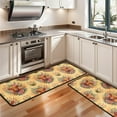 thumbnail image 3 of Kitchen Rugs Sets Of 2,Yellow Highland Cow Flower Pattern Anti Fatigue Kitchen Mat Rugs Non Slip Washable,Decorative Kitchen Floor Mats for Kitchen,Sink,Laundry,17"x47"+17"x47", 3 of 5